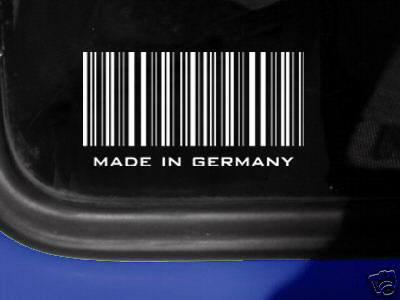 VW Volkswagen Porsche Bmw Audi german Barcode stickers decals